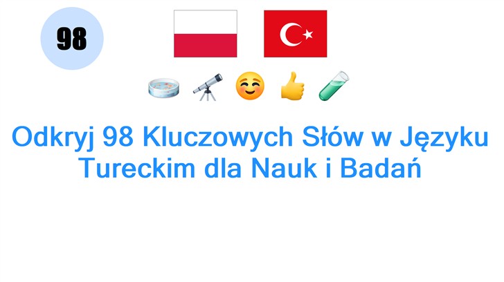 Odkryj 98 Kluczowych Słów w Języku Tureckim dla Nauk i Badań
